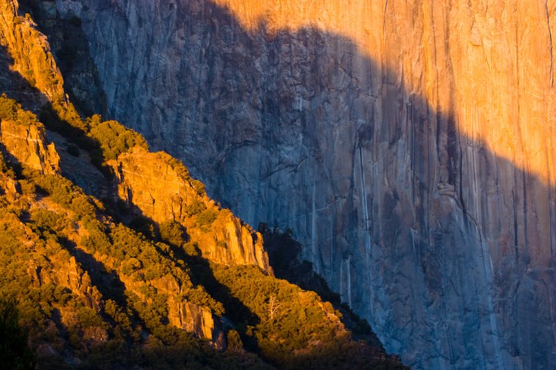 Light And Shadow On El Capitan At Sunset